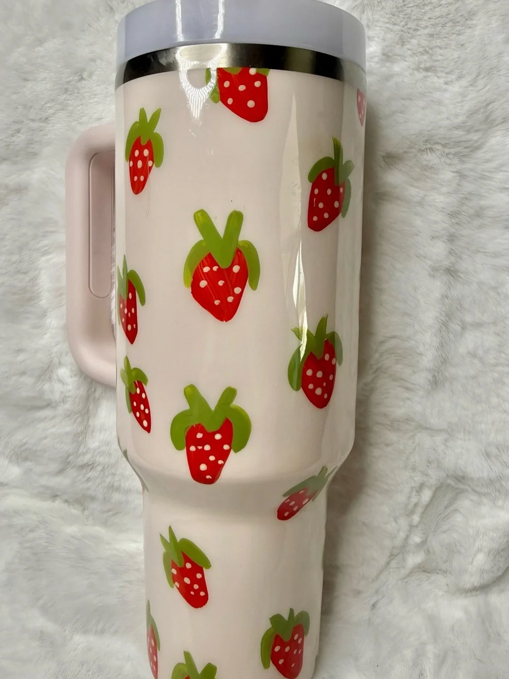 Custom Hand painted Strawberry Stanley Tumbler 40oz